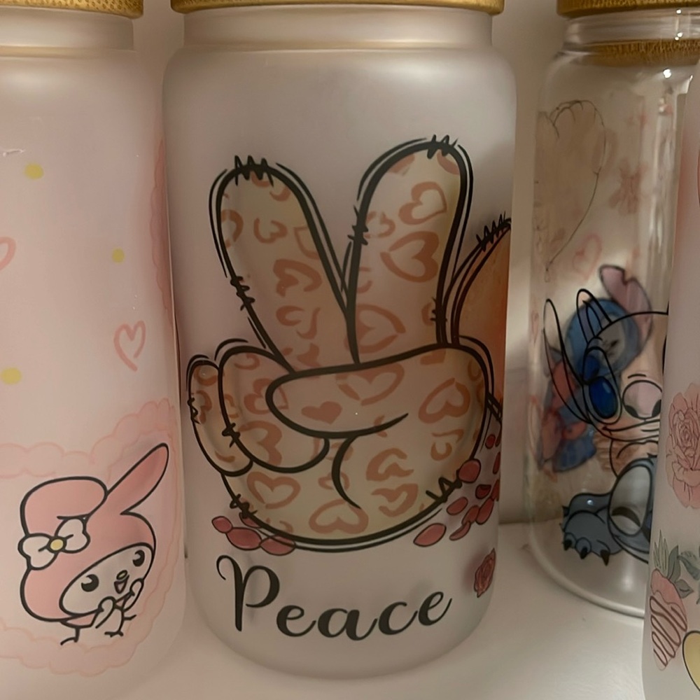 Frosted Peace Love Coffee Tumbler
